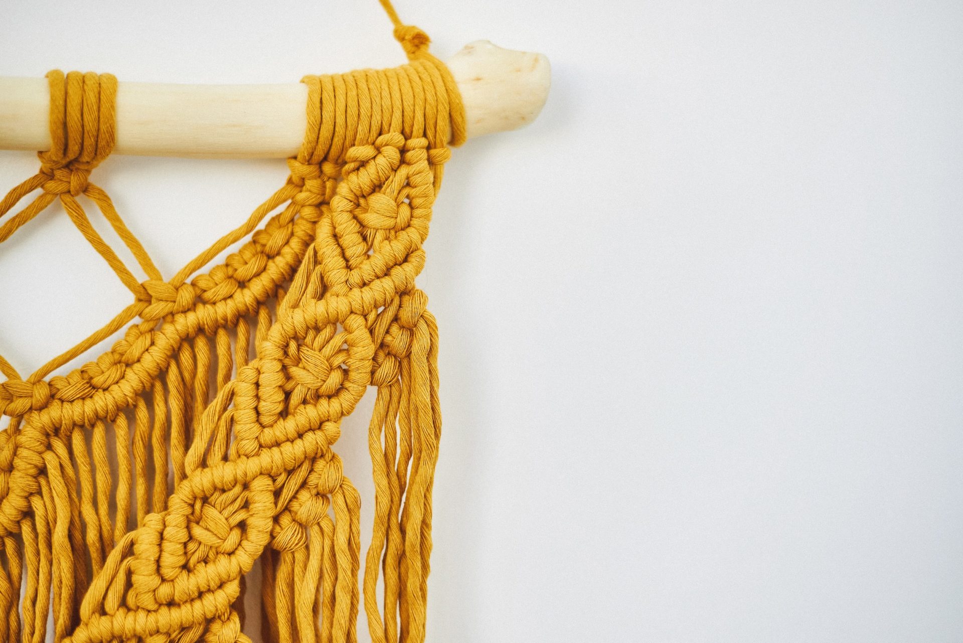 Mustard yellow macrame wall hanging