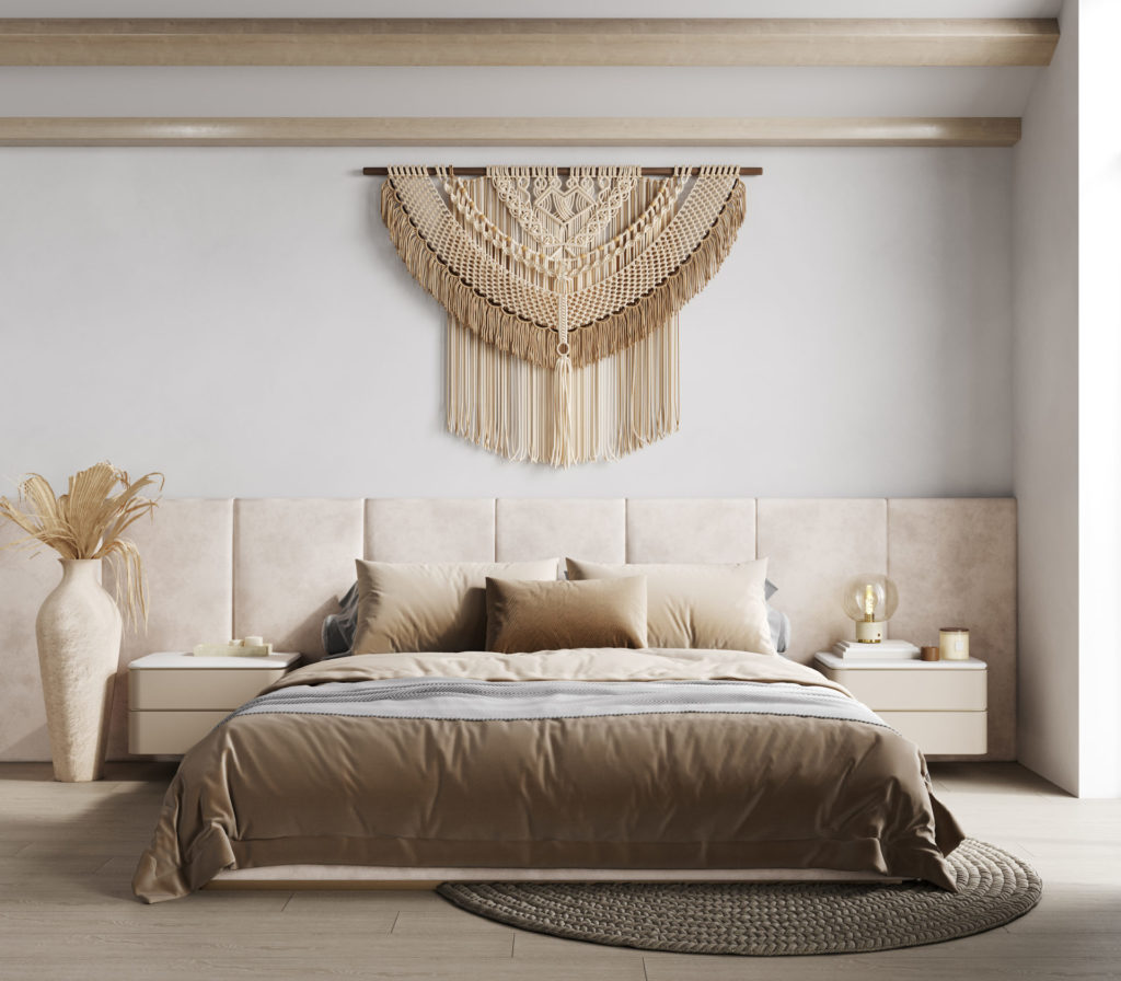 Neutral color chic Boho bedroom