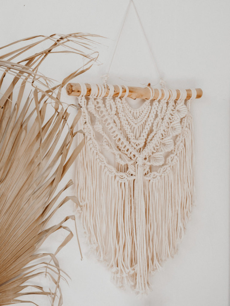 Neutral color macrame wall hanging