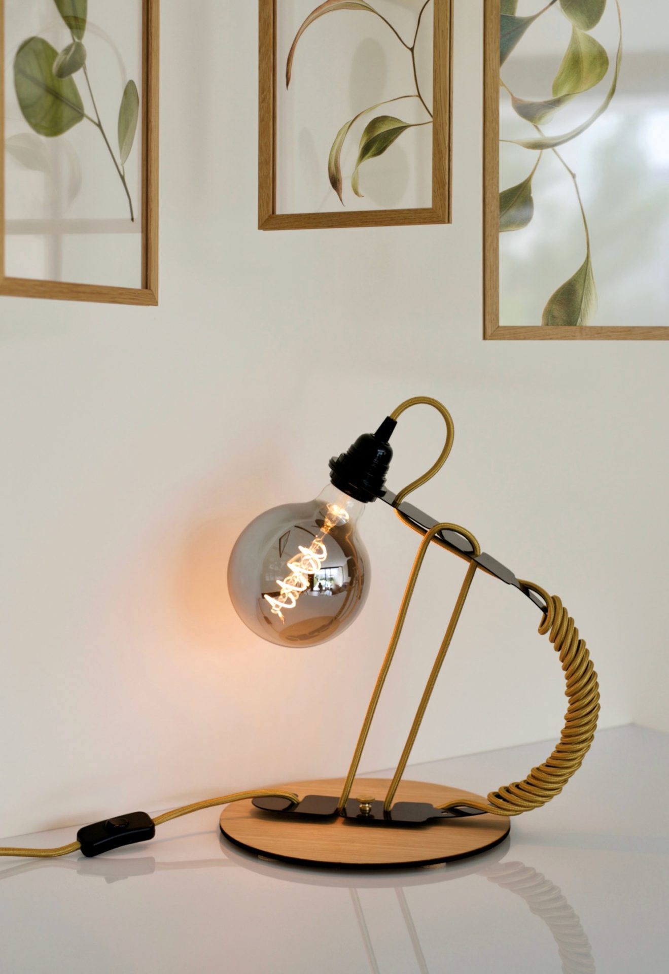 Unique modern lamp on desk