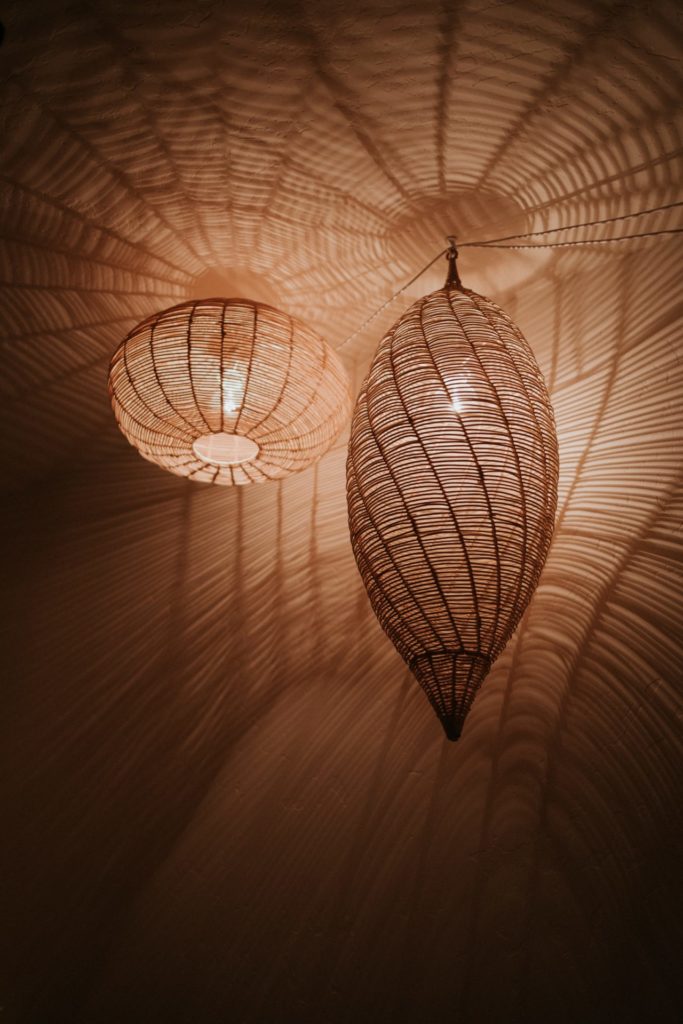 Wicker light shades